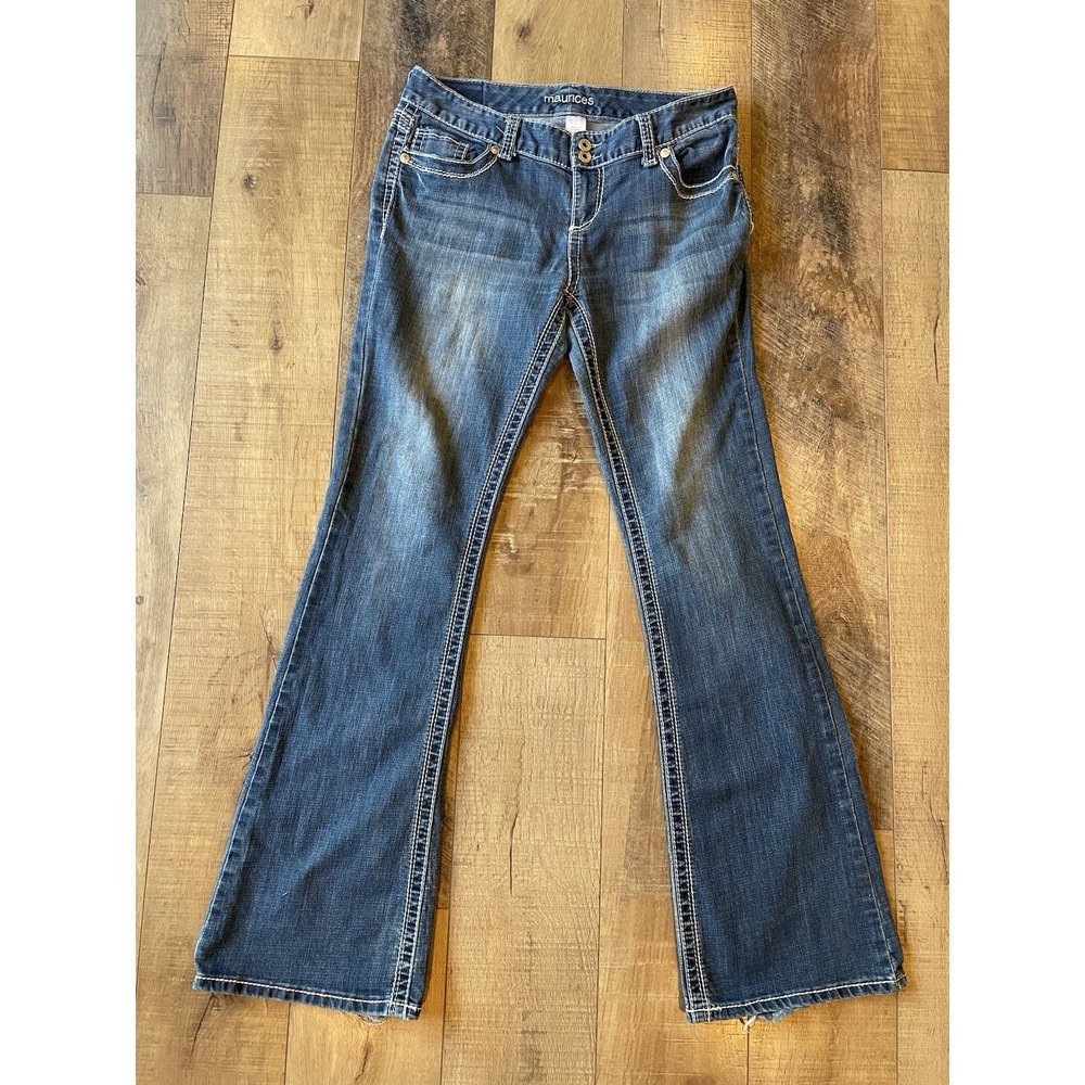 Maurices Women's Y2KBootcut Jeans Size 9/10 Long Medium Wash Flap Pocket